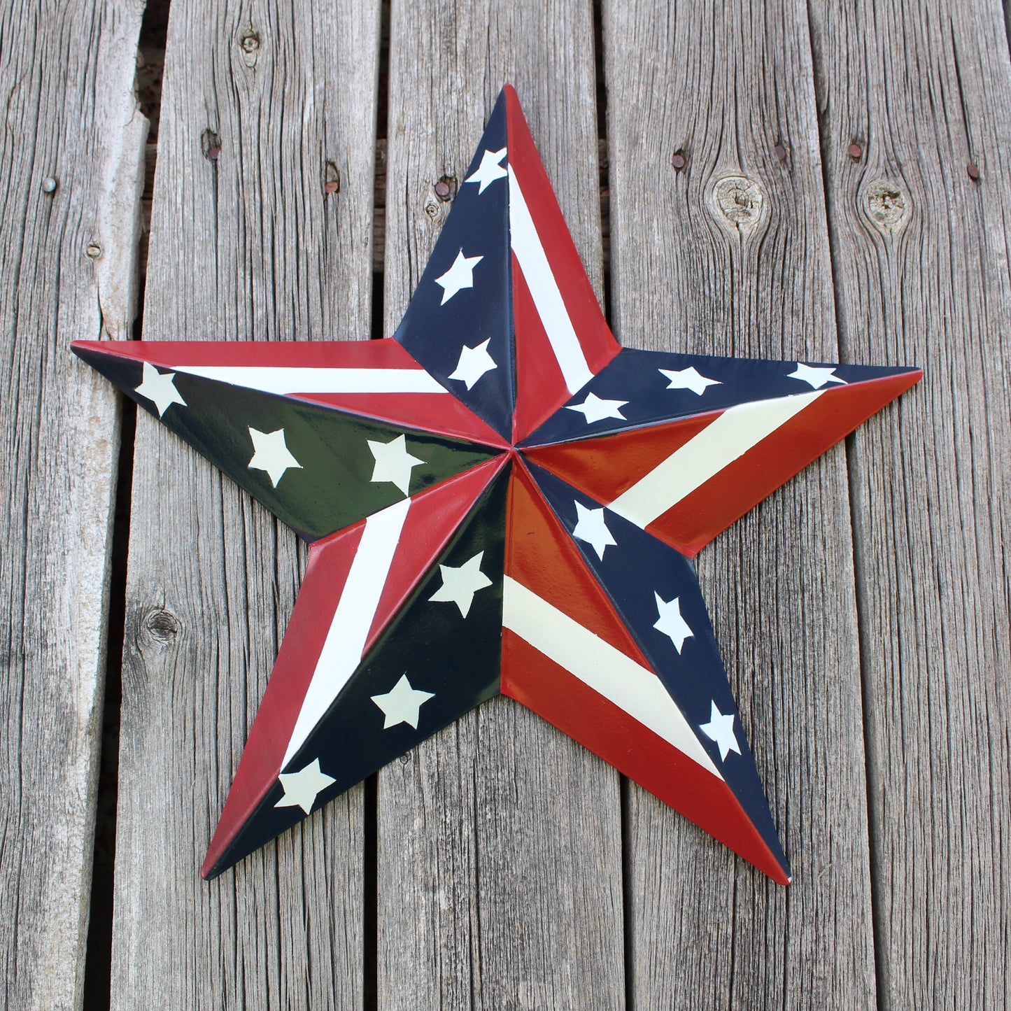 USA BARN STAR AMERICAN FLAG STAR RED WHITE & BLUE METAL STAR HANDMADE NEW 12",24",30" #EH11753