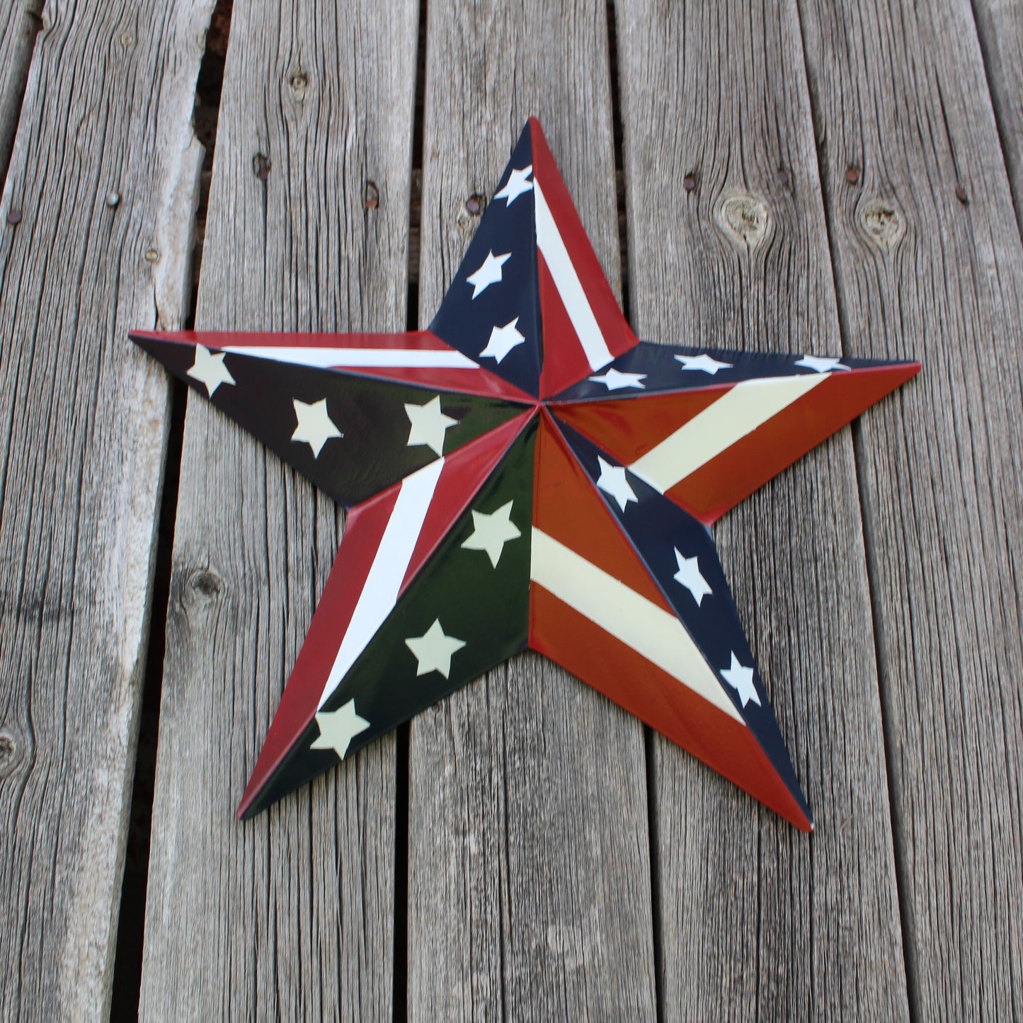 USA BARN STAR AMERICAN FLAG STAR RED WHITE & BLUE METAL STAR HANDMADE NEW 12",24",30" #EH11753