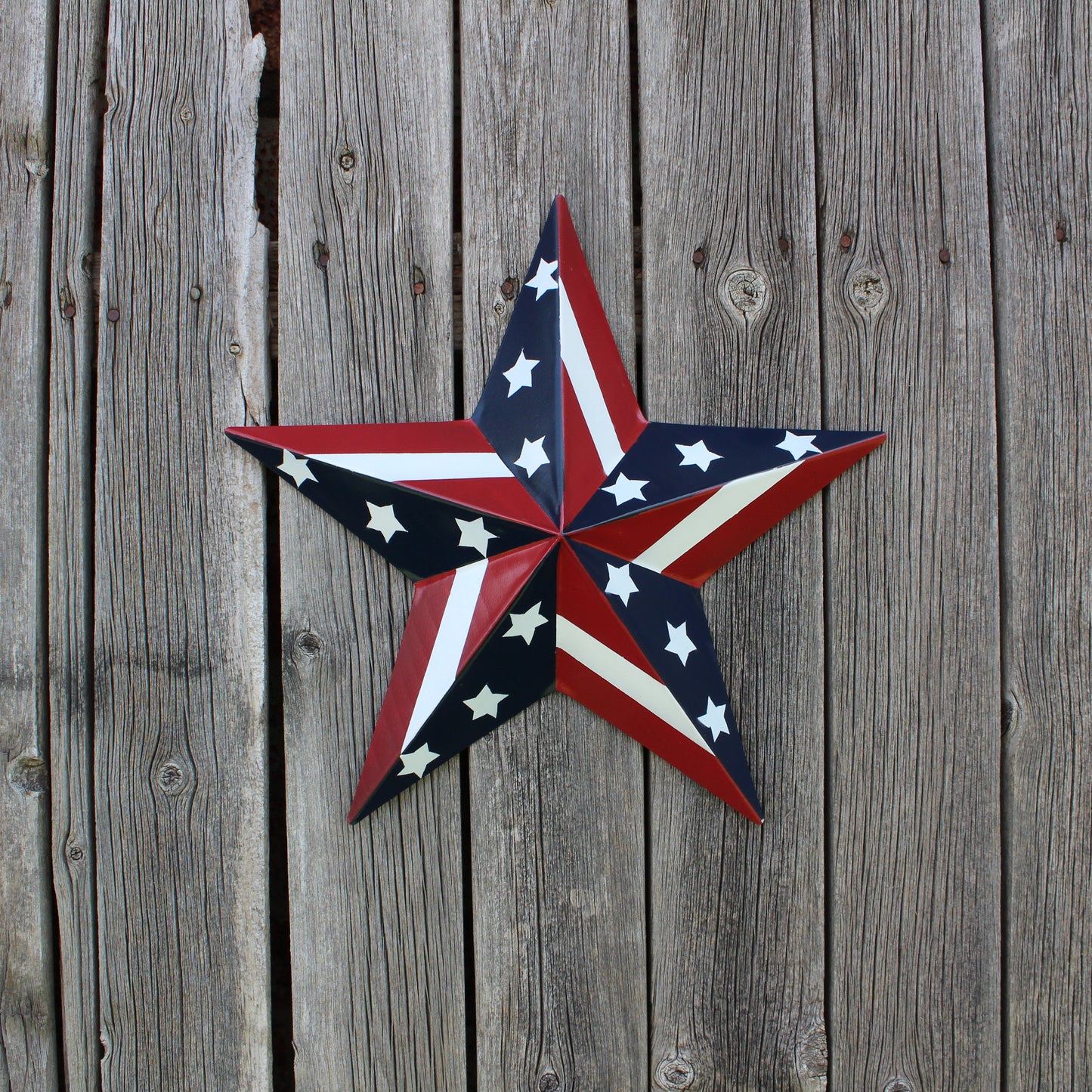 USA BARN STAR AMERICAN FLAG STAR RED WHITE & BLUE METAL STAR HANDMADE NEW 12",24",30" #EH11753