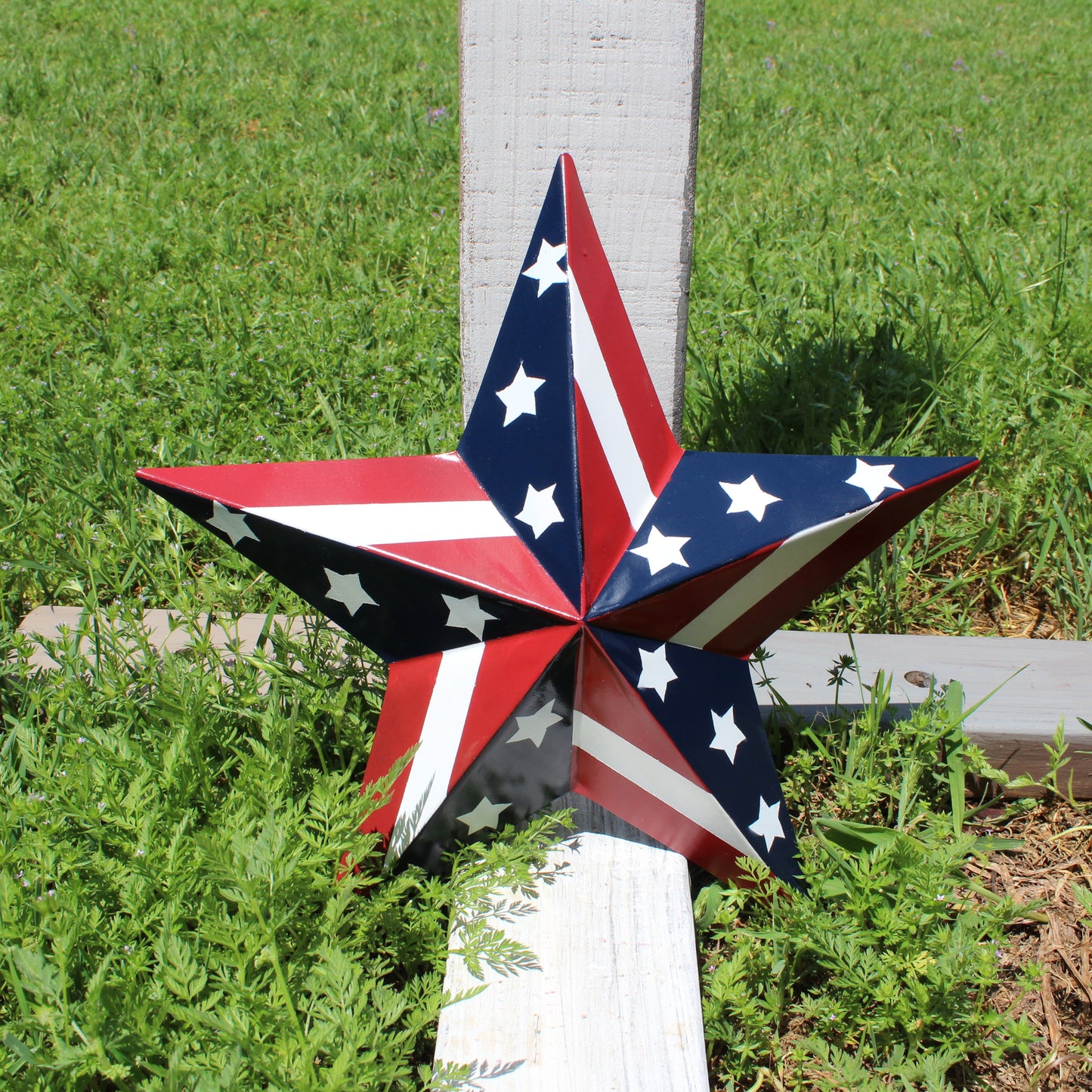 USA BARN STAR AMERICAN FLAG STAR RED WHITE & BLUE METAL STAR HANDMADE NEW 12",24",30" #EH11753