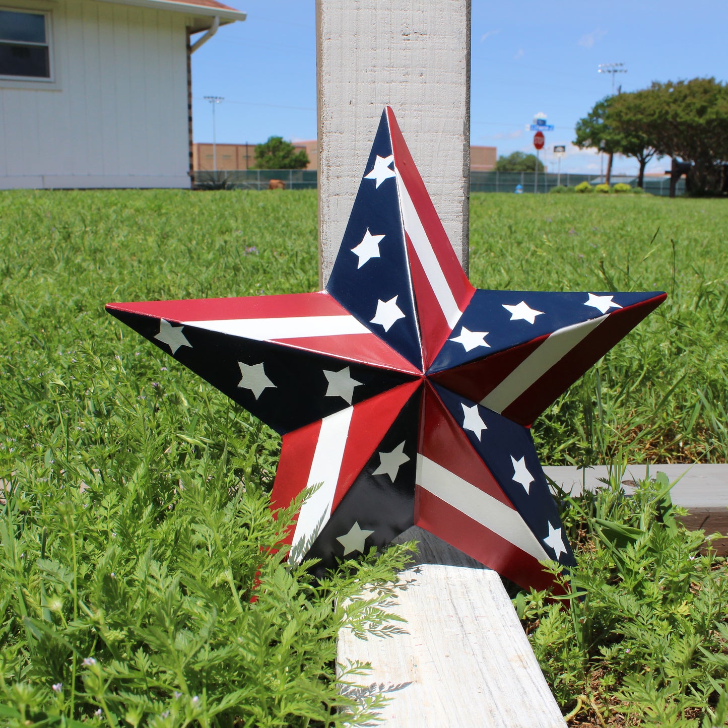 USA BARN STAR AMERICAN FLAG STAR RED WHITE & BLUE METAL STAR HANDMADE NEW 12",24",30" #EH11753