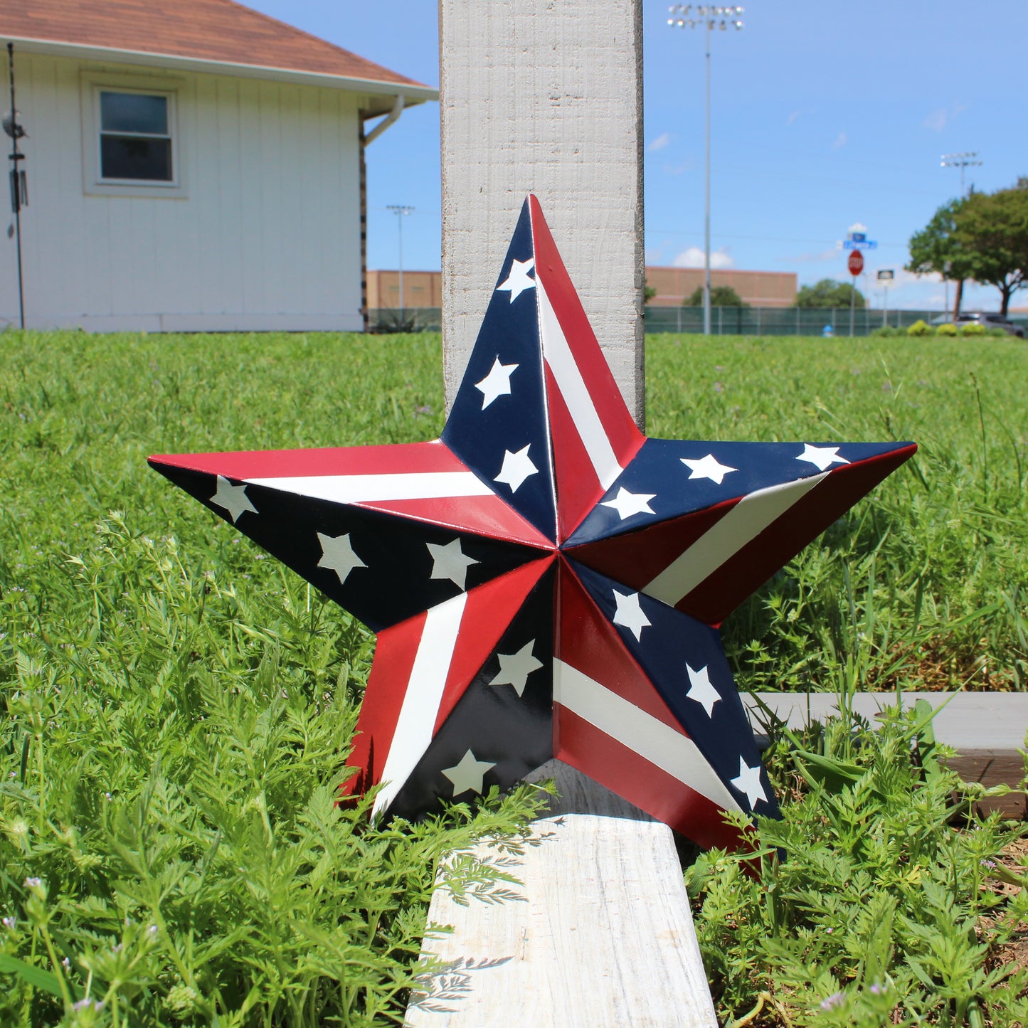USA BARN STAR AMERICAN FLAG STAR RED WHITE & BLUE METAL STAR HANDMADE NEW 12",24",30" #EH11753