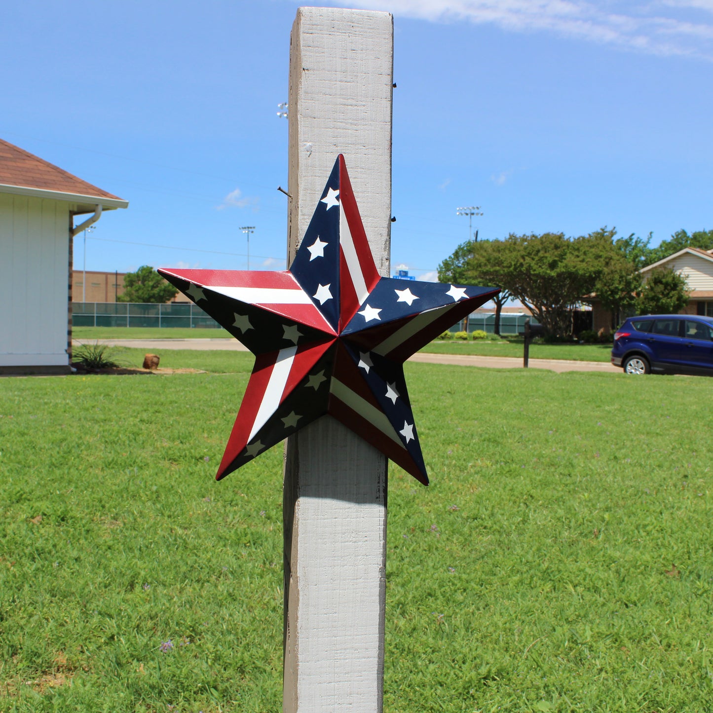 USA BARN STAR AMERICAN FLAG STAR RED WHITE & BLUE METAL STAR HANDMADE NEW 12",24",30" #EH11753