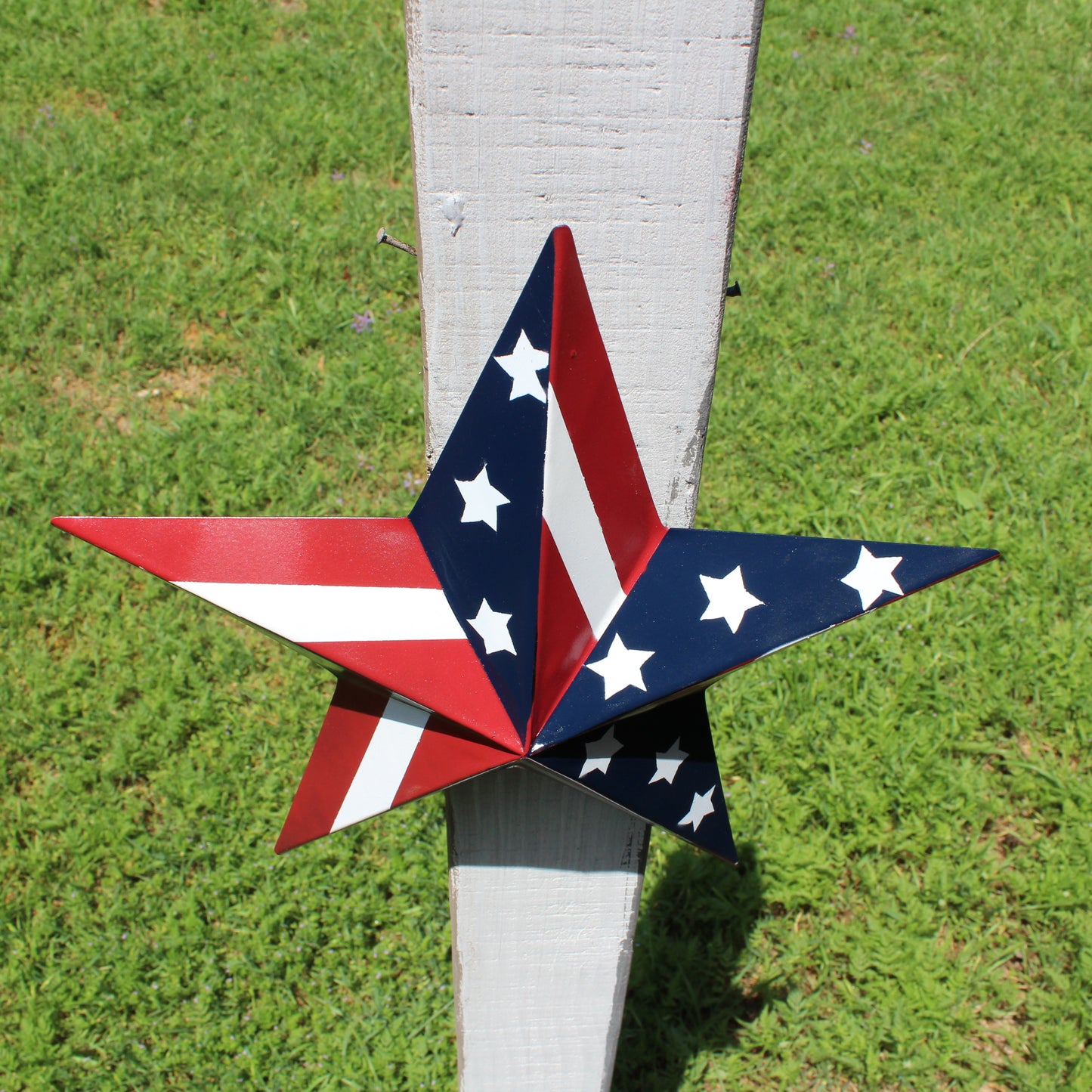 USA BARN STAR AMERICAN FLAG STAR RED WHITE & BLUE METAL STAR HANDMADE NEW 12",24",30" #EH11753