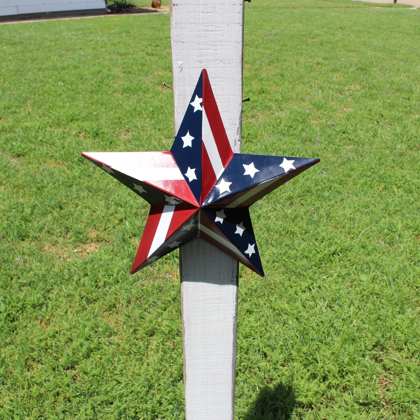 USA BARN STAR AMERICAN FLAG STAR RED WHITE & BLUE METAL STAR HANDMADE NEW 12",24",30" #EH11753