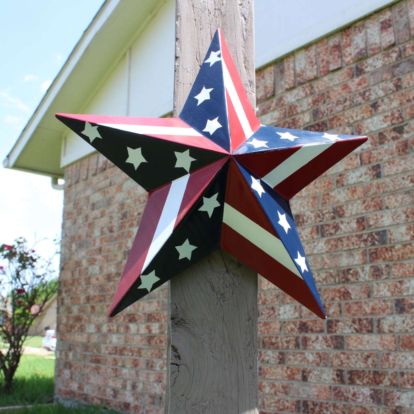 USA BARN STAR AMERICAN FLAG STAR RED WHITE & BLUE METAL STAR HANDMADE NEW 12",24",30" #EH11753