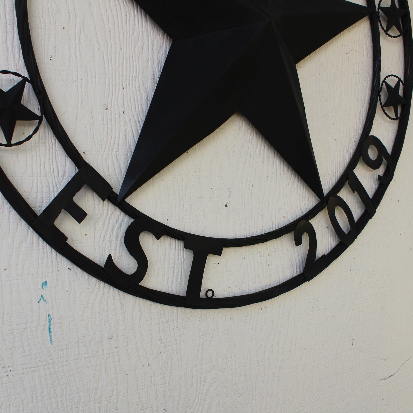 ARKEBAUER STAR STYLE YOUR CUSTOM FAMILY NAME STAR METAL BARN STAR TWISTED ROPE RING WESTERN HOME DECOR RUSTIC BLACK HANDMADE 24",32",36",40",50"