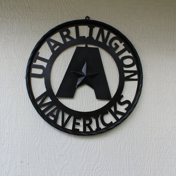 UTA ARLINGTON BLACK CUSTOM METAL VINTAGE CRAFT TEAM SIGN WESTERN HOME DECOR HANDMADE (Copy)