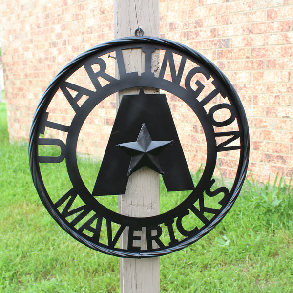 UTA ARLINGTON BLACK CUSTOM METAL VINTAGE CRAFT TEAM SIGN WESTERN HOME DECOR HANDMADE (Copy)