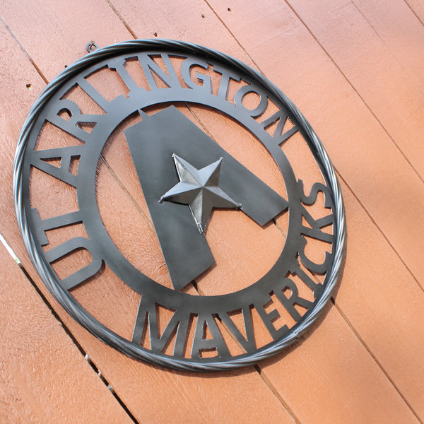 UTA ARLINGTON BLACK CUSTOM METAL VINTAGE CRAFT TEAM SIGN WESTERN HOME DECOR HANDMADE (Copy)