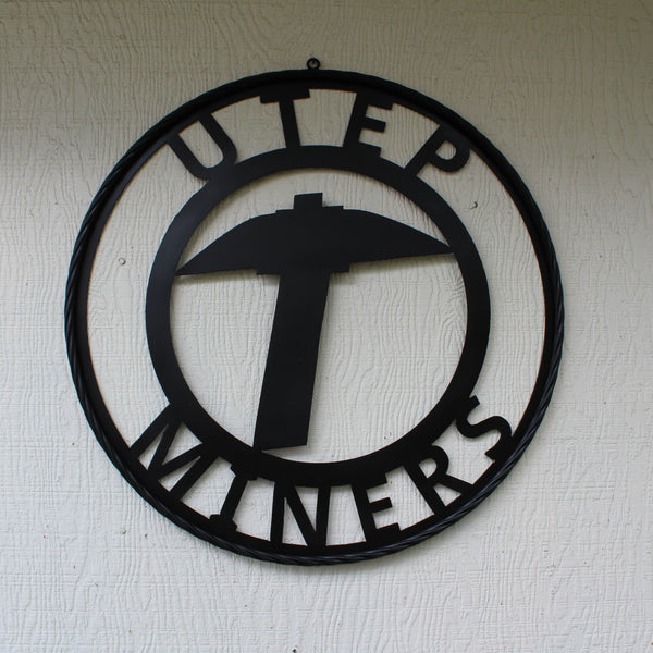 UTEP MINERS BLACK CUSTOM METAL VINTAGE CRAFT TEAM SIGN WESTERN HOME DECOR HANDMADE (Copy)