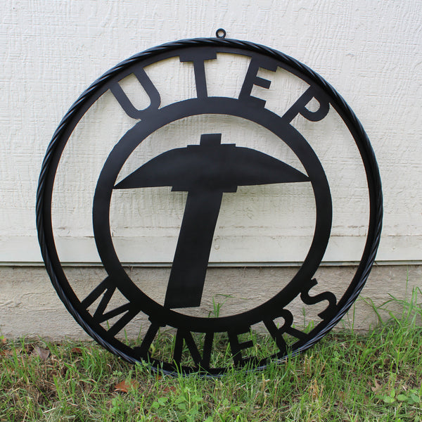 UTEP MINERS BLACK CUSTOM METAL VINTAGE CRAFT TEAM SIGN WESTERN HOME DECOR HANDMADE (Copy)