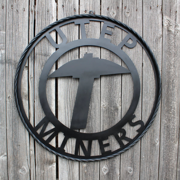UTEP MINERS BLACK CUSTOM METAL VINTAGE CRAFT TEAM SIGN WESTERN HOME DECOR HANDMADE (Copy)