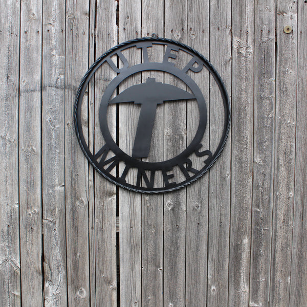 UTEP MINERS BLACK CUSTOM METAL VINTAGE CRAFT TEAM SIGN WESTERN HOME DECOR HANDMADE (Copy)