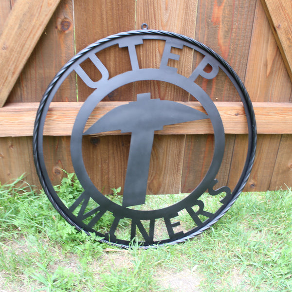 UTEP MINERS BLACK CUSTOM METAL VINTAGE CRAFT TEAM SIGN WESTERN HOME DECOR HANDMADE (Copy)