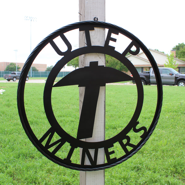 UTEP MINERS BLACK CUSTOM METAL VINTAGE CRAFT TEAM SIGN WESTERN HOME DECOR HANDMADE (Copy)