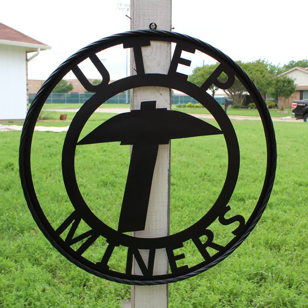 UTEP MINERS BLACK CUSTOM METAL VINTAGE CRAFT TEAM SIGN WESTERN HOME DECOR HANDMADE (Copy)