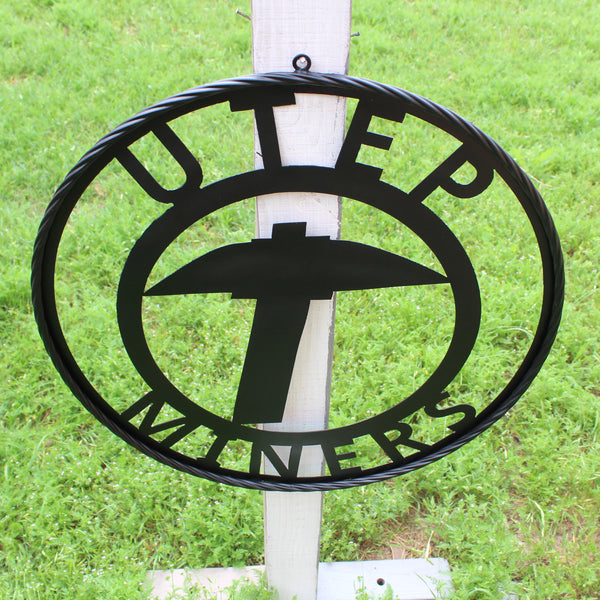 UTEP MINERS BLACK CUSTOM METAL VINTAGE CRAFT TEAM SIGN WESTERN HOME DECOR HANDMADE (Copy)