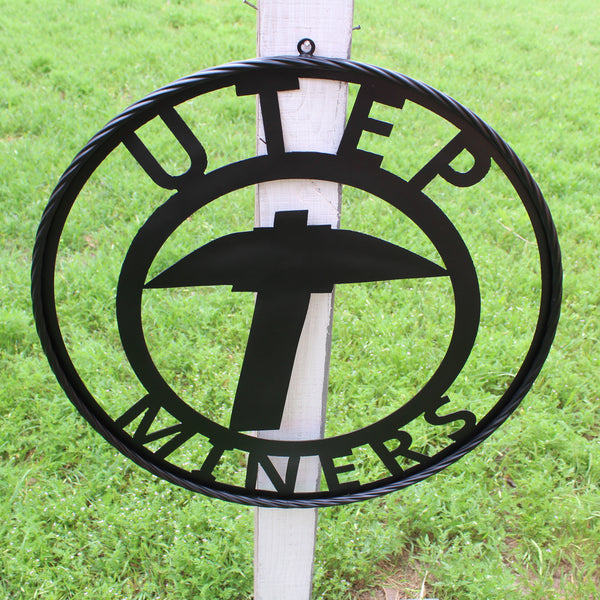 UTEP MINERS BLACK CUSTOM METAL VINTAGE CRAFT TEAM SIGN WESTERN HOME DECOR HANDMADE (Copy)