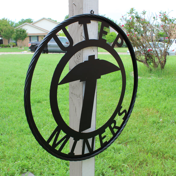 UTEP MINERS BLACK CUSTOM METAL VINTAGE CRAFT TEAM SIGN WESTERN HOME DECOR HANDMADE (Copy)