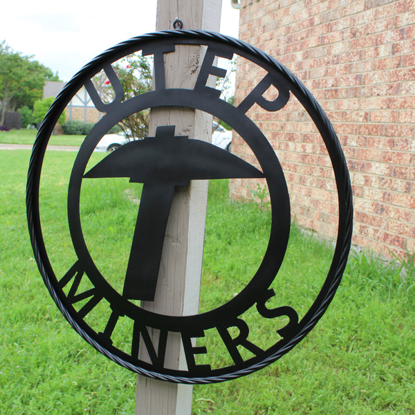 UTEP MINERS BLACK CUSTOM METAL VINTAGE CRAFT TEAM SIGN WESTERN HOME DECOR HANDMADE (Copy)