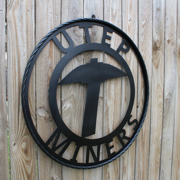 UTEP MINERS BLACK CUSTOM METAL VINTAGE CRAFT TEAM SIGN WESTERN HOME DECOR HANDMADE (Copy)