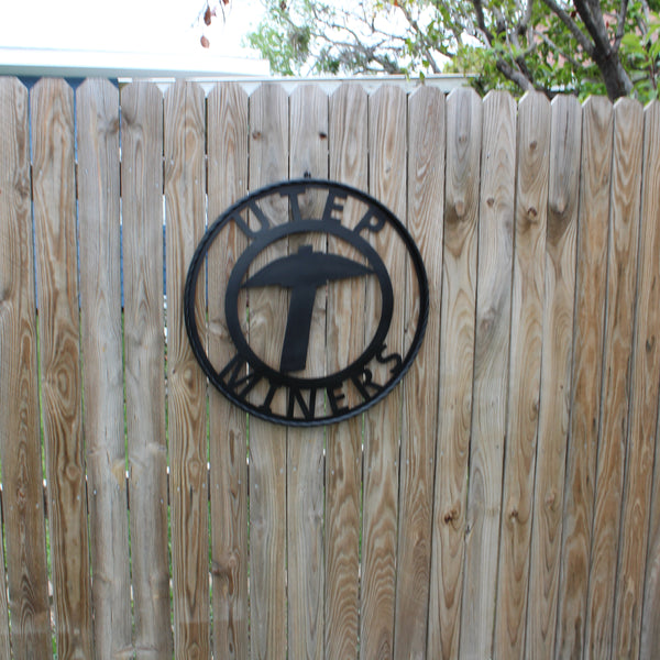 UTEP MINERS BLACK CUSTOM METAL VINTAGE CRAFT TEAM SIGN WESTERN HOME DECOR HANDMADE (Copy)