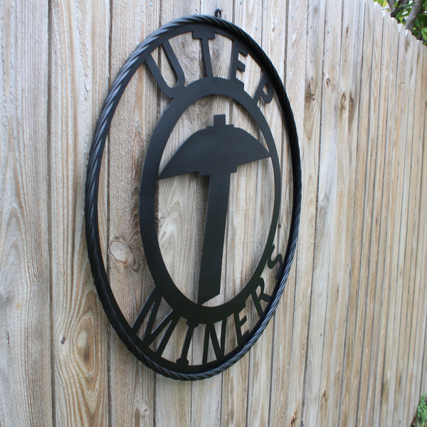 UTEP MINERS BLACK CUSTOM METAL VINTAGE CRAFT TEAM SIGN WESTERN HOME DECOR HANDMADE (Copy)