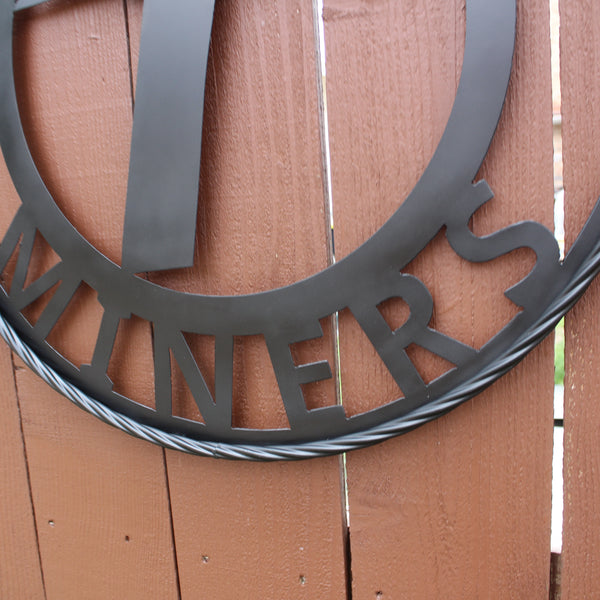UTEP MINERS BLACK CUSTOM METAL VINTAGE CRAFT TEAM SIGN WESTERN HOME DECOR HANDMADE (Copy)