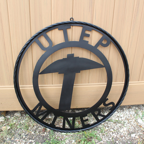 UTEP MINERS BLACK CUSTOM METAL VINTAGE CRAFT TEAM SIGN WESTERN HOME DECOR HANDMADE (Copy)
