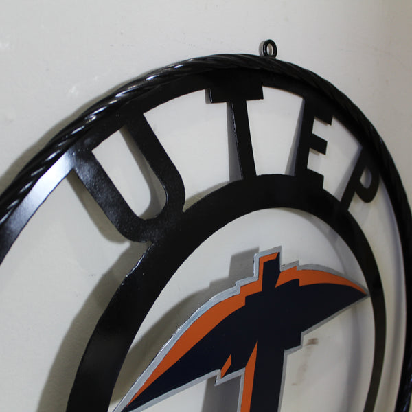 UTEP MINERS CUSTOM METAL VINTAGE CRAFT TEAM SIGN WESTERN HOME DECOR HANDMADE