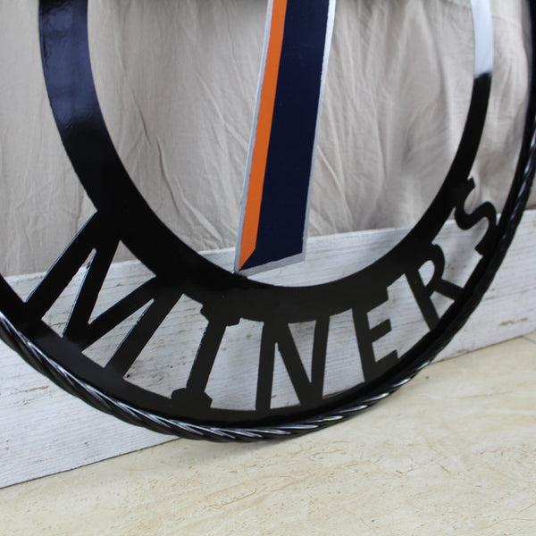 UTEP MINERS CUSTOM METAL VINTAGE CRAFT TEAM SIGN WESTERN HOME DECOR HANDMADE
