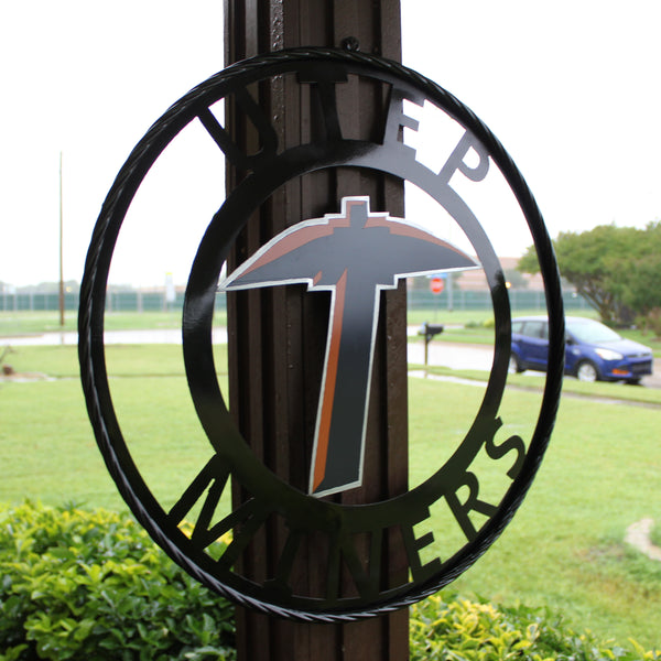 UTEP MINERS CUSTOM METAL VINTAGE CRAFT TEAM SIGN WESTERN HOME DECOR HANDMADE