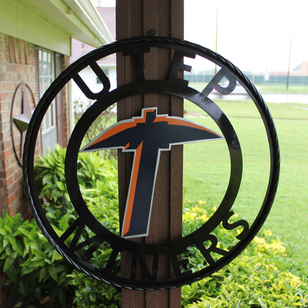 UTEP MINERS CUSTOM METAL VINTAGE CRAFT TEAM SIGN WESTERN HOME DECOR HANDMADE