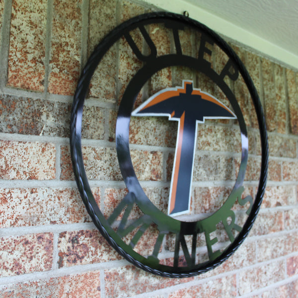UTEP MINERS CUSTOM METAL VINTAGE CRAFT TEAM SIGN WESTERN HOME DECOR HANDMADE