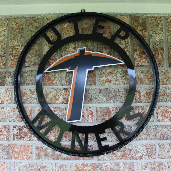 UTEP MINERS CUSTOM METAL VINTAGE CRAFT TEAM SIGN WESTERN HOME DECOR HANDMADE