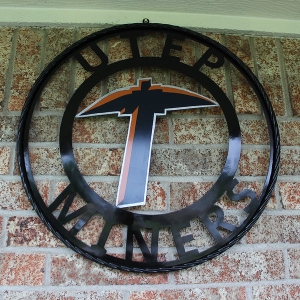 UTEP MINERS CUSTOM METAL VINTAGE CRAFT TEAM SIGN WESTERN HOME DECOR HANDMADE