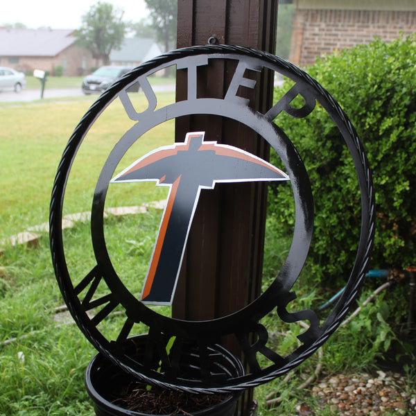 UTEP MINERS CUSTOM METAL VINTAGE CRAFT TEAM SIGN WESTERN HOME DECOR HANDMADE
