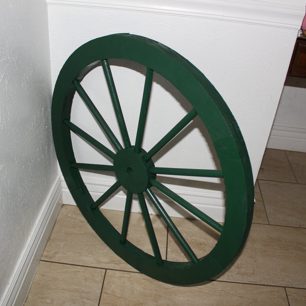 WAGON WHEEL HUNTER GREEN BARN WOOD WESTERN HOME DECOR HANDMADE NEW 16",24",30"