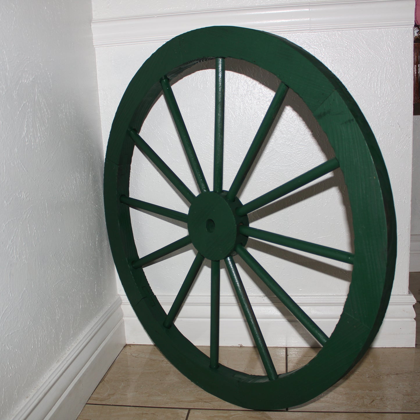 WAGON WHEEL HUNTER GREEN BARN WOOD WESTERN HOME DECOR HANDMADE NEW 16",24",30"
