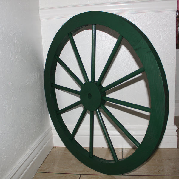 WAGON WHEEL HUNTER GREEN BARN WOOD WESTERN HOME DECOR HANDMADE NEW 16",24",30"
