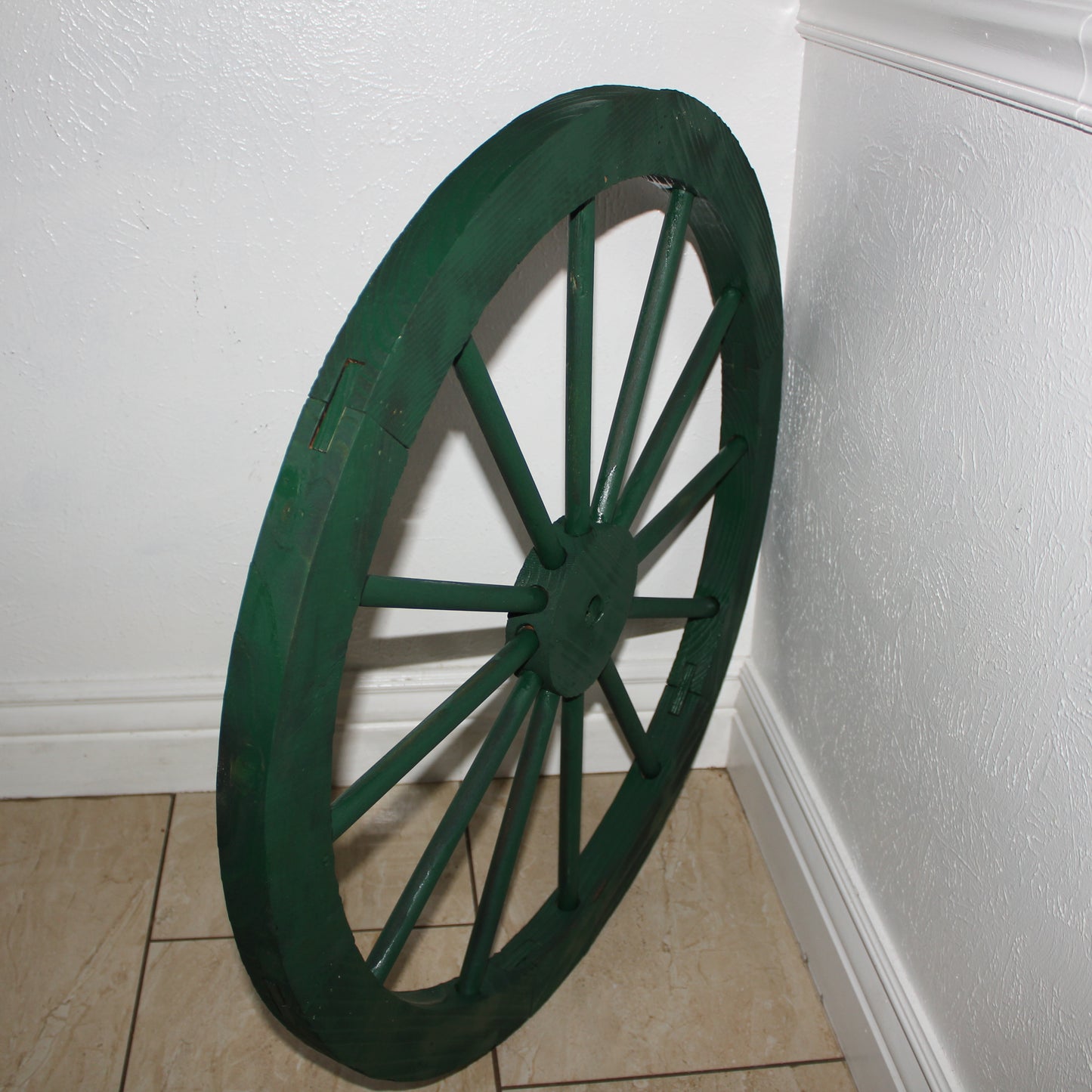 WAGON WHEEL HUNTER GREEN BARN WOOD WESTERN HOME DECOR HANDMADE NEW 16",24",30"