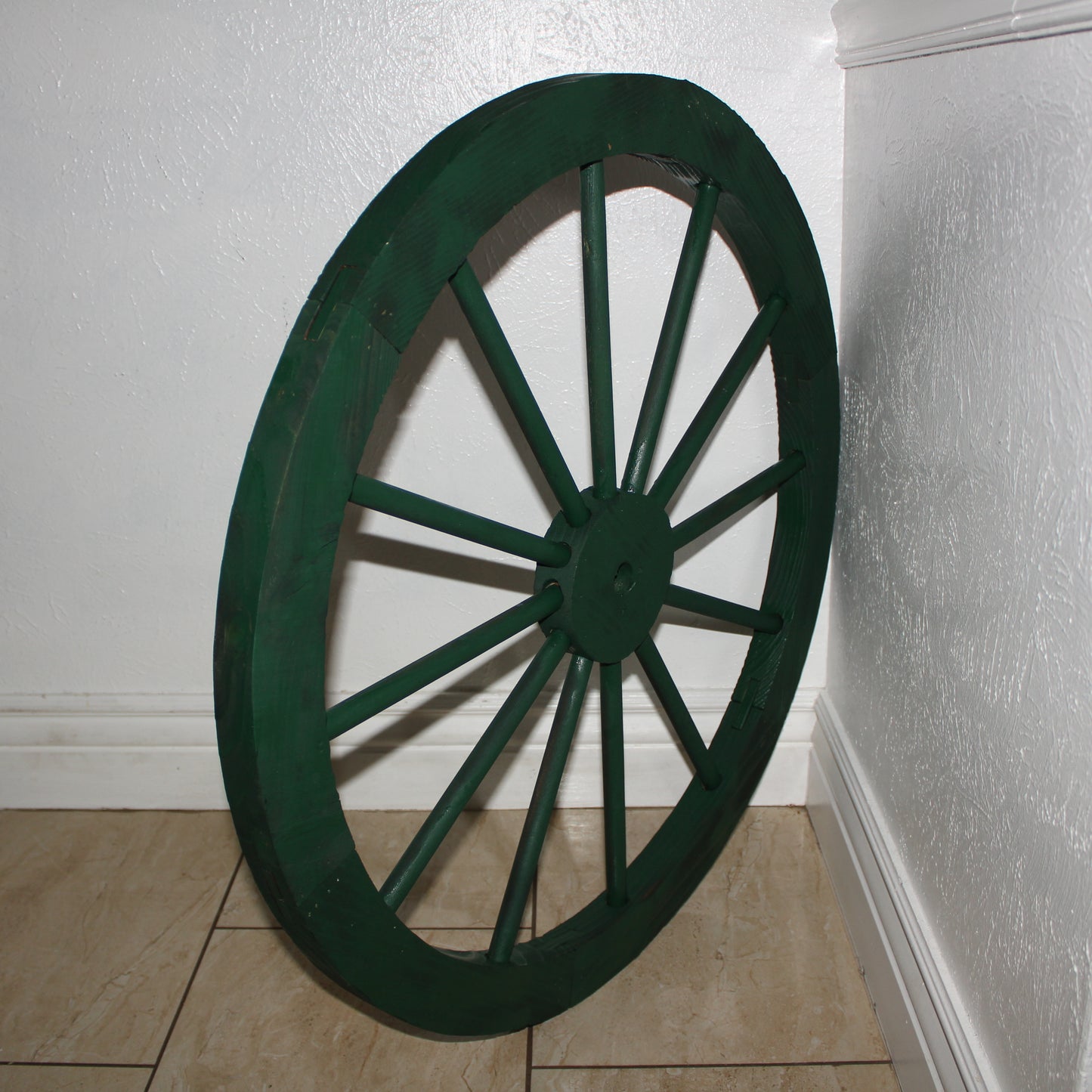 WAGON WHEEL HUNTER GREEN BARN WOOD WESTERN HOME DECOR HANDMADE NEW 16",24",30"