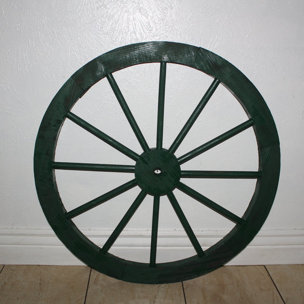 WAGON WHEEL HUNTER GREEN BARN WOOD WESTERN HOME DECOR HANDMADE NEW 16",24",30"