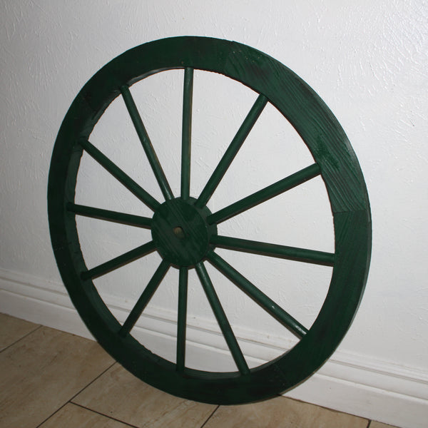 WAGON WHEEL HUNTER GREEN BARN WOOD WESTERN HOME DECOR HANDMADE NEW 16",24",30"