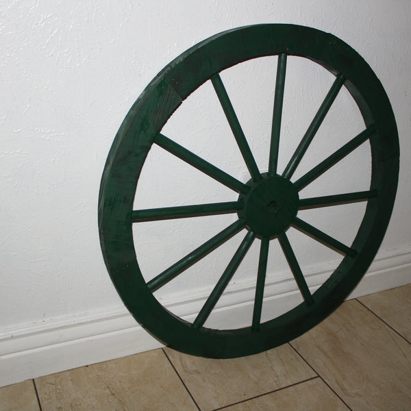 WAGON WHEEL HUNTER GREEN BARN WOOD WESTERN HOME DECOR HANDMADE NEW 16",24",30"