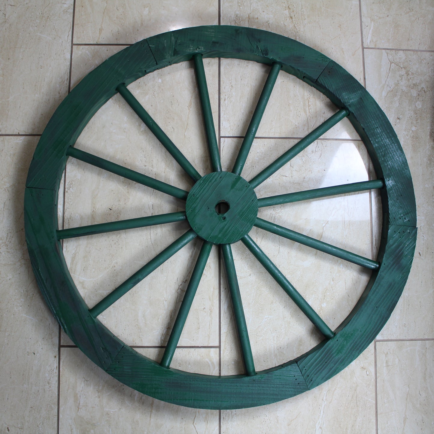 WAGON WHEEL HUNTER GREEN BARN WOOD WESTERN HOME DECOR HANDMADE NEW 16",24",30"