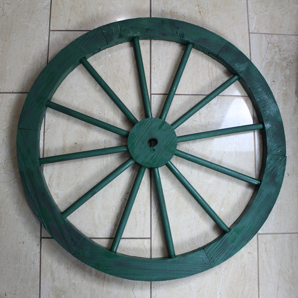 WAGON WHEEL HUNTER GREEN BARN WOOD WESTERN HOME DECOR HANDMADE NEW 16",24",30"