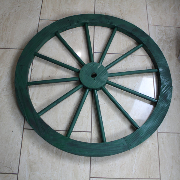 WAGON WHEEL HUNTER GREEN BARN WOOD WESTERN HOME DECOR HANDMADE NEW 16",24",30"