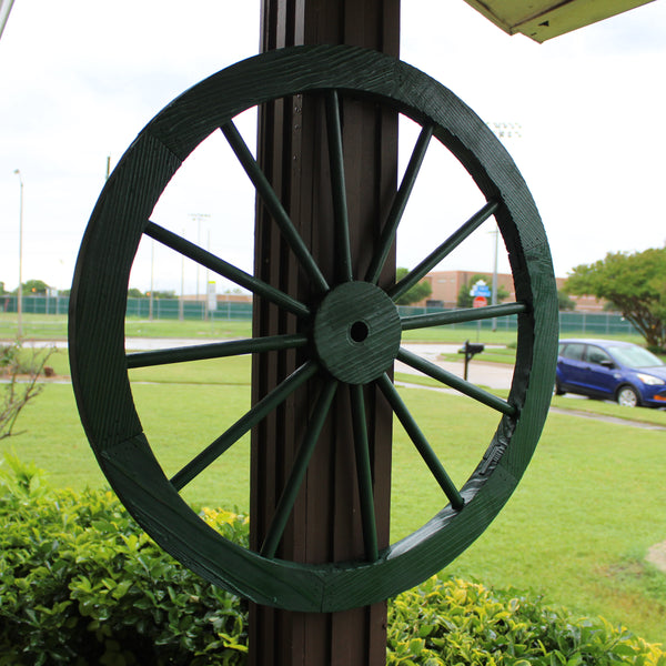 WAGON WHEEL HUNTER GREEN BARN WOOD WESTERN HOME DECOR HANDMADE NEW 16",24",30"